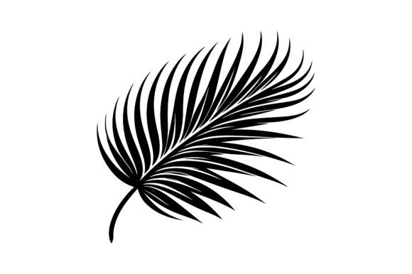 Download A Palm Tree Leaf Silhouette Vector - Silhouette Collection