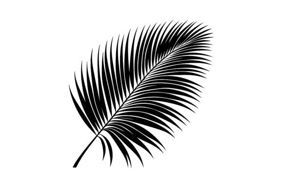 Download A Palm Tree Leaf Silhouette Vector - Silhouette Collection