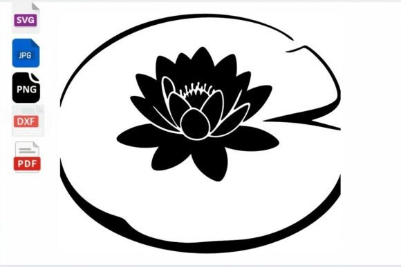 Download Water Lily Flower SVG Clipart Black and - Art Collection