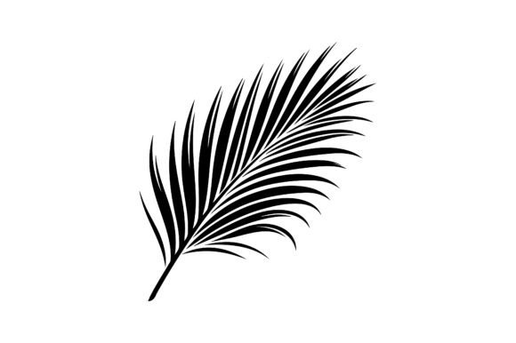Download A Palm Tree Leaf Silhouette Vector - Silhouette Collection