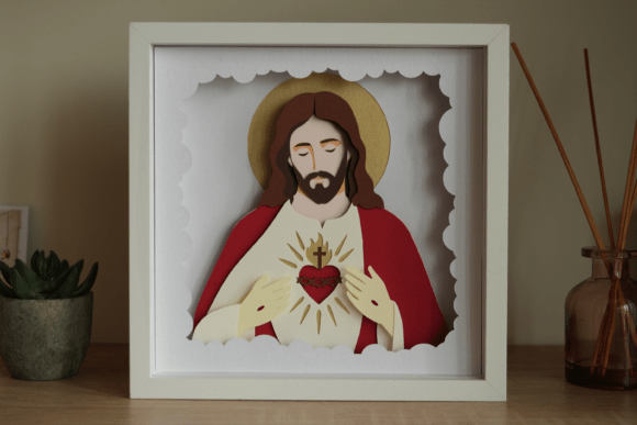 Download Sacred Heart of Jesus Layered Shadowbox - Art Collection