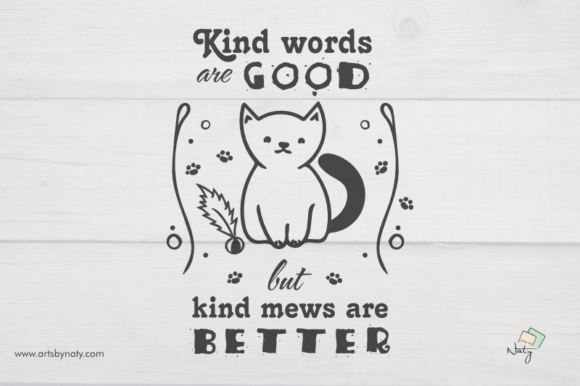 Download Funny Cat Kindness Quote Illustration - Quote illustration Collection