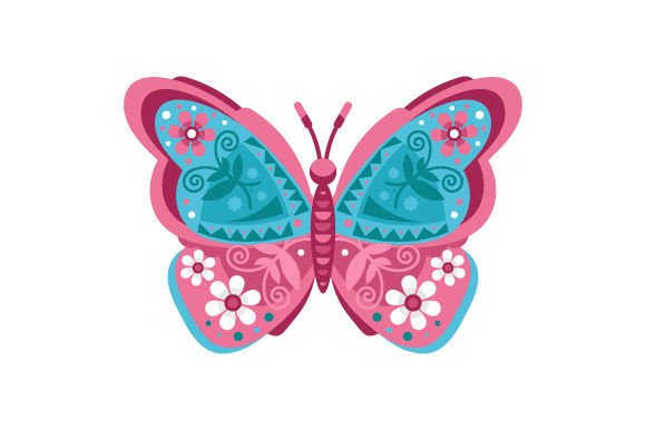 Download Spring Butterfly, Folk Art Style - Art Collection