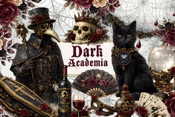 Download Dark Academia Gothic Halloween Clipart - Art Collection