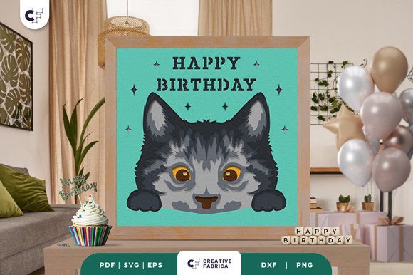 Download Birthday Chartreux 3D Paper Cut SVG - Art Collection
