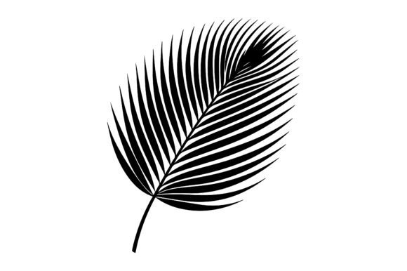 Download A Palm Tree Leaf Silhouette Vector - Silhouette Collection