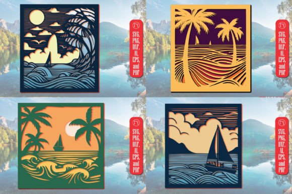 Download 3D Layer Summer Sea Wall Art SVG Bundle - Art Collection