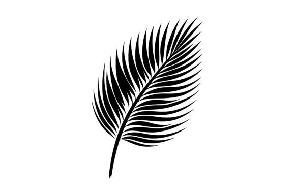Download A Palm Tree Leaf Silhouette Vector - Silhouette Collection
