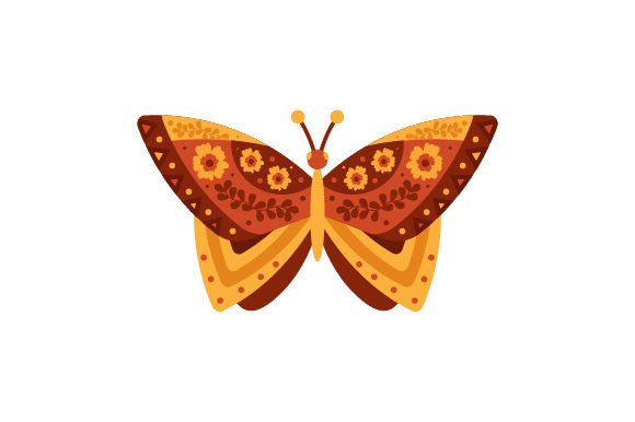 Download Spring Butterfly, Folk Art Style - Art Collection