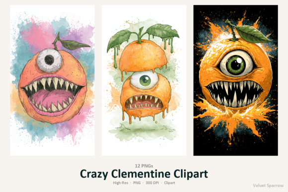 Download Crazy Clementine Clipart -- 12 PNGs - Art Collection