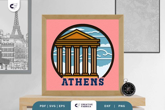 Download The Parthenon 3D Shadow Box Paper Cut - Art Collection