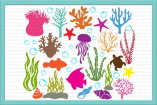 Download Under the Sea, Coral, Bubbles, Ocean Life, Sea Animals, Clipart, Seashells, Jellyfish, Algae, Paper Cut Template - Art Collection