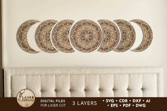 Download MOON PHASES 3D Multi-Layer Wall Art - Art Collection