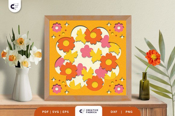 Download Flower Silhouette 3D Shadow Box Papercut - Silhouette Collection