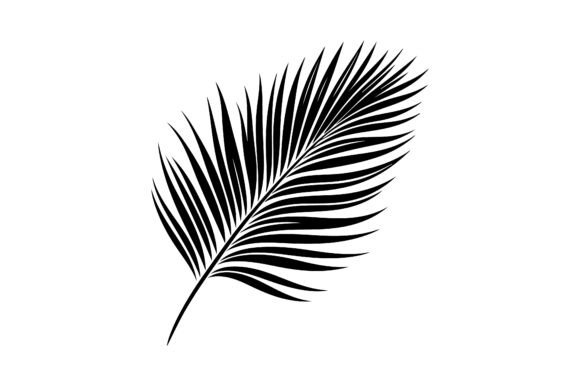 Download A Palm Tree Leaf Silhouette Vector - Silhouette Collection