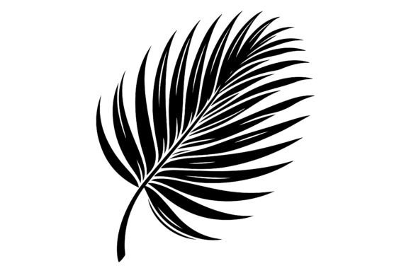 Download A Palm Tree Leaf Silhouette Vector - Silhouette Collection