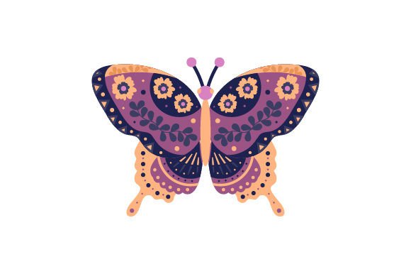 Download Spring Butterfly, Folk Art Style - Art Collection