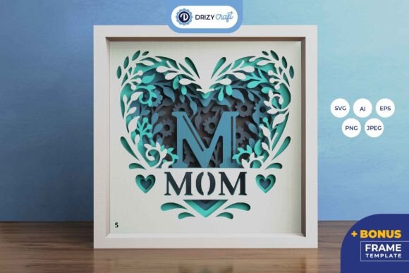 Download Floral Heart Shape Mom 3D Layered Paper - Art Collection