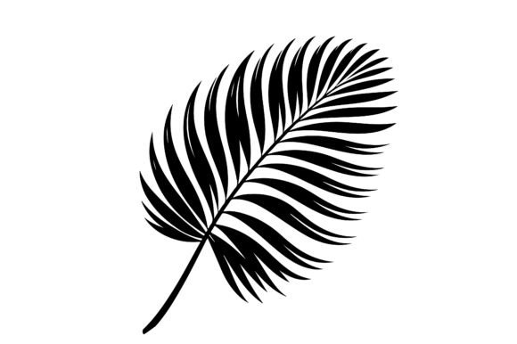 Download A Palm Tree Leaf Silhouette Vector - Silhouette Collection