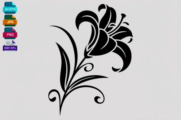 Download Elegant Lily Flower SVG Clipart Design - Art Collection