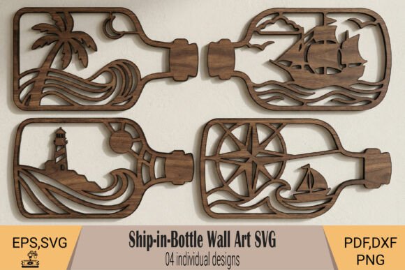 Download Ship in Bottle Laser Cut Wall Art - Art Collection