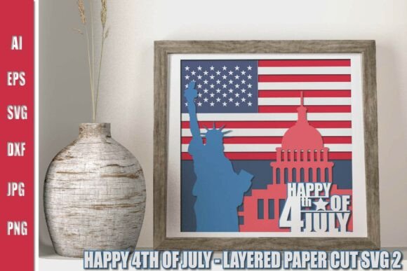 Download Happy 4th of July | Layered American Flag Art - Art Collection