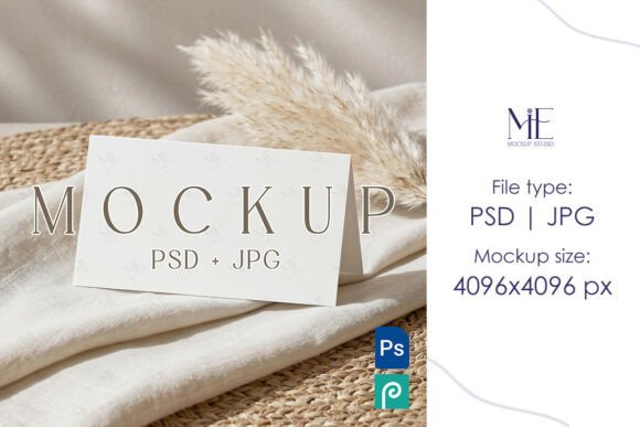 Download Place Card Mockup, Wedding Name Card PSD - Place Collection