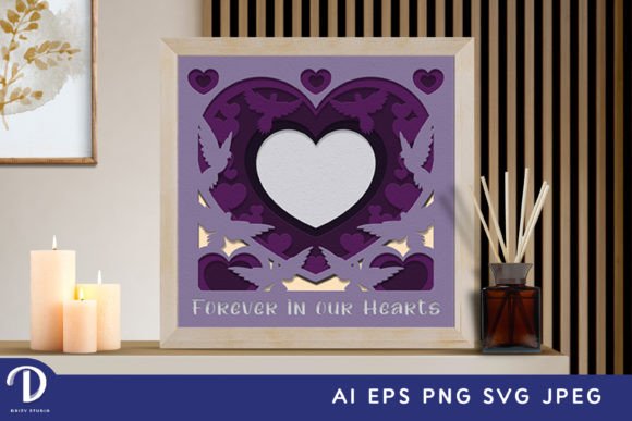 Download Forever in Our Hearts Frame 3D SVG - Art Collection