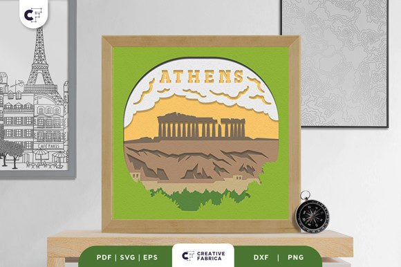 Download The Parthenon Greek 3D Shadow Box SVG - Art Collection