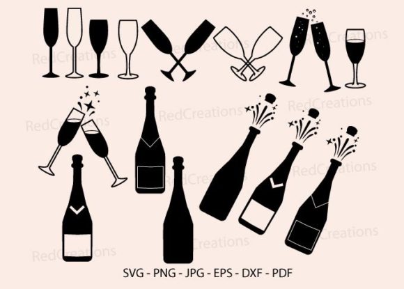 Download Champagne Bottle Svg, Toast Glass, Party - Art Collection