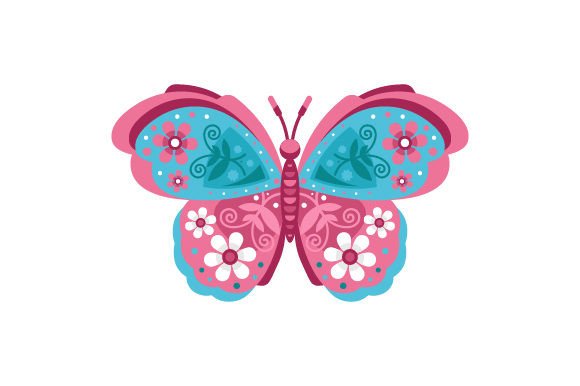 Download Spring Butterfly, Folk Art Style - Art Collection